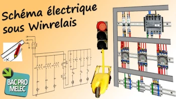 TP MELEC schématisation sous Winrelais du schéma électrique du feu tricolore de chantier routier