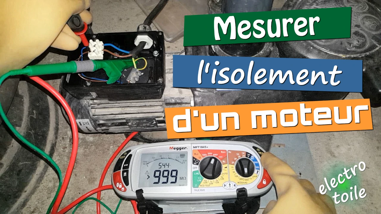 la mesure de l'isolement d'un moteur avec un contrôleur d'installation sur la position Mégohmmètre