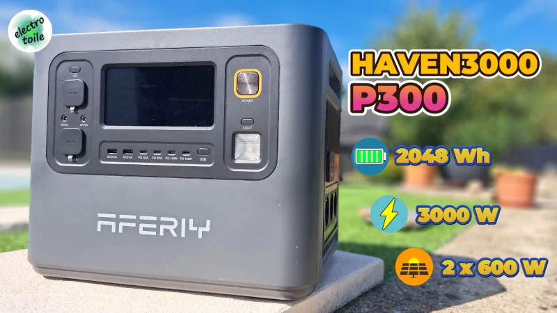 Station d'énergie portable AFERIY Haven3000 P300 3000 W 2048 Wh