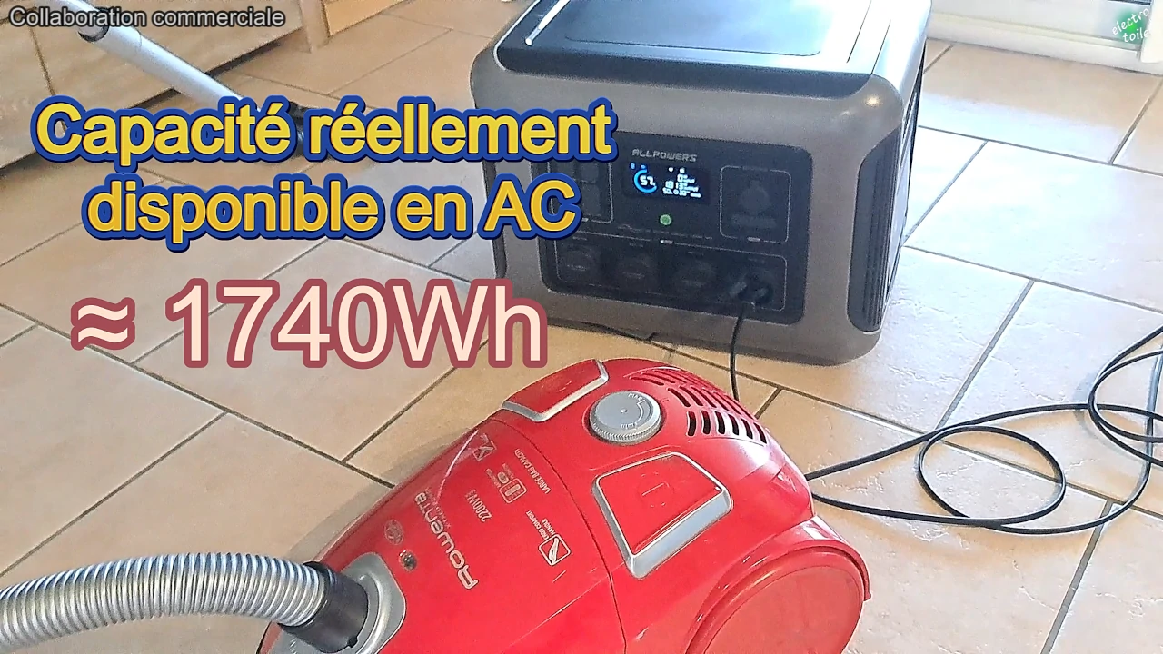 quelle est la capacité réelle de la station d'énergie allpowers R2500 ?