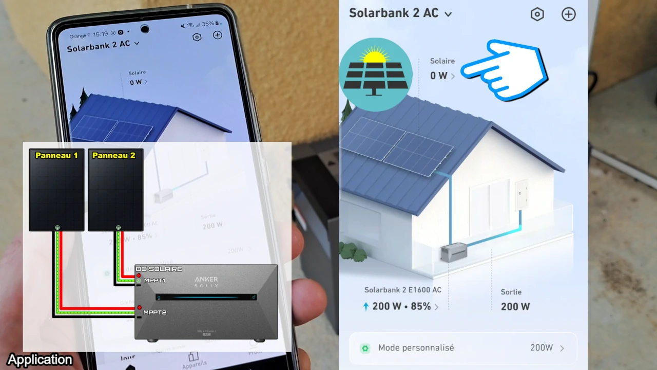 Interface de l'application ANKER pour la Solarbank 2 AC