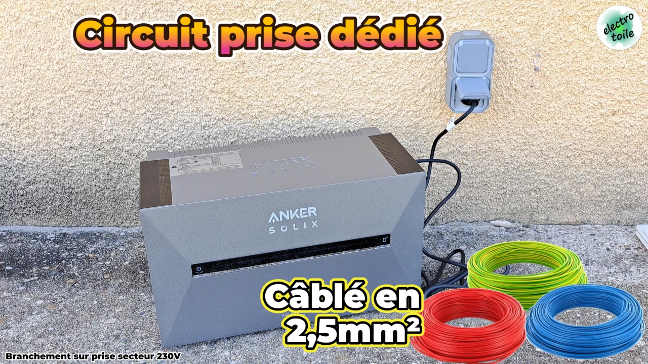 branchement de la Solarbank 3 PRO sur prise de courant