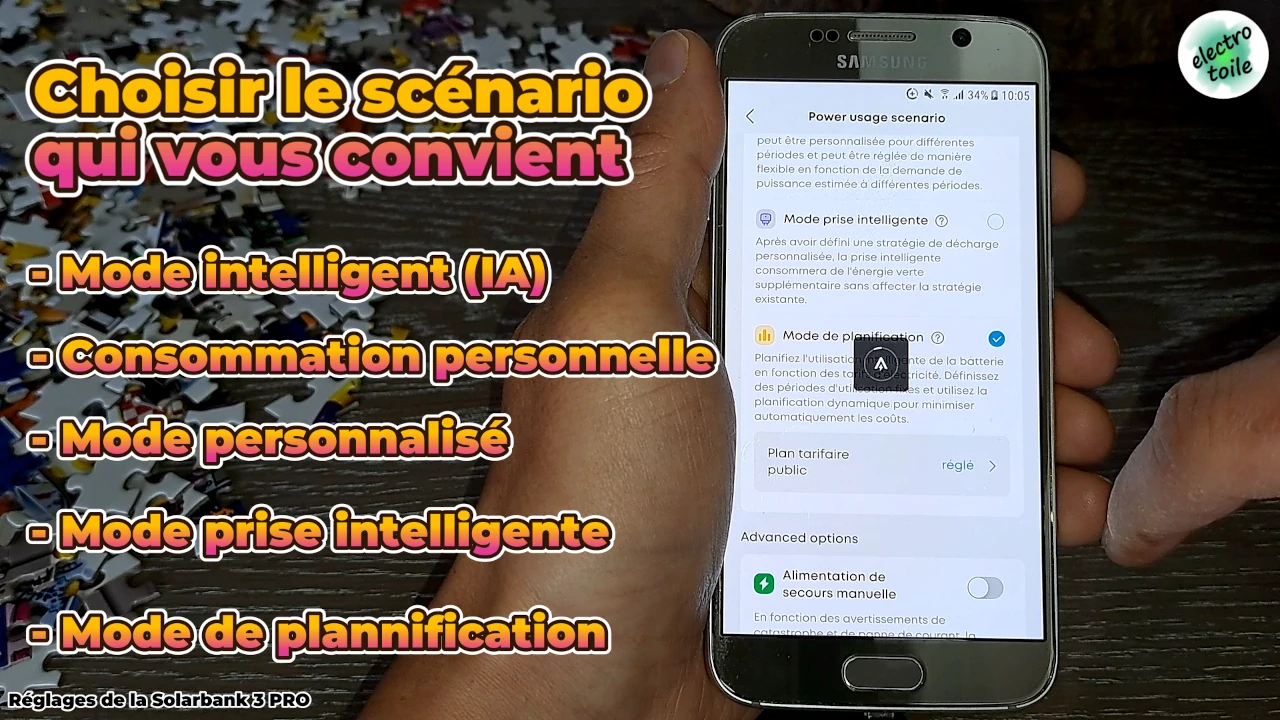 les réglages dans l'application Anker de la solarbank 3 PRO