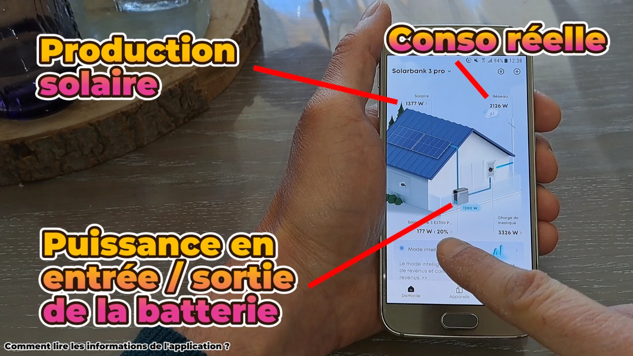 comment lire l'interface de l'application Anker de la Solarbank 3 PRO