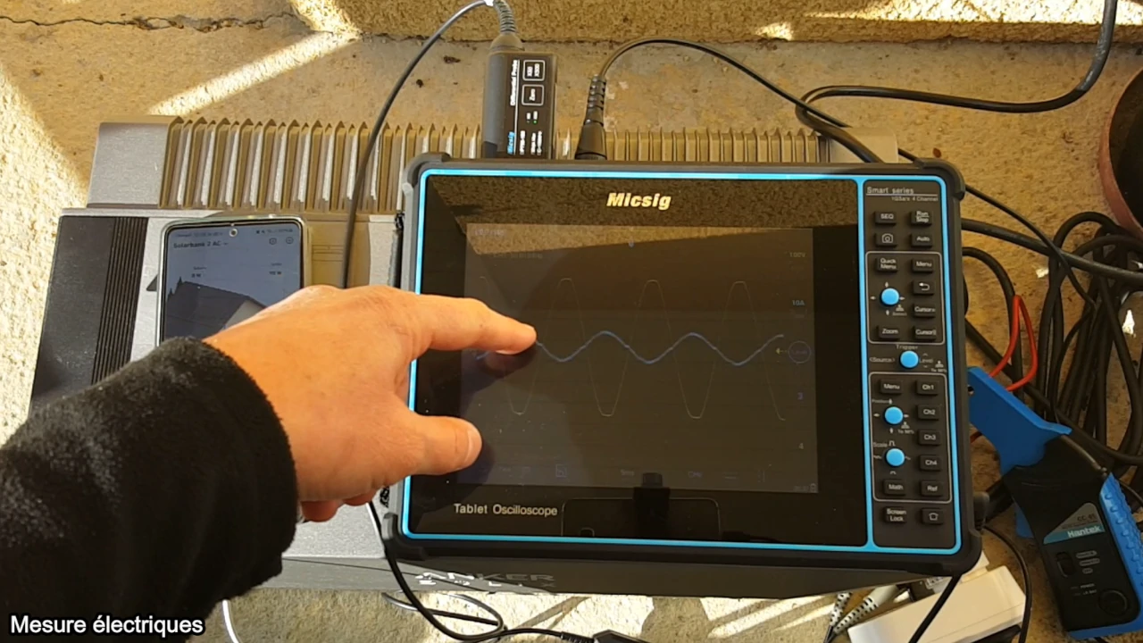 observation du fonctionnement de la batterie avec l'oscilloscope