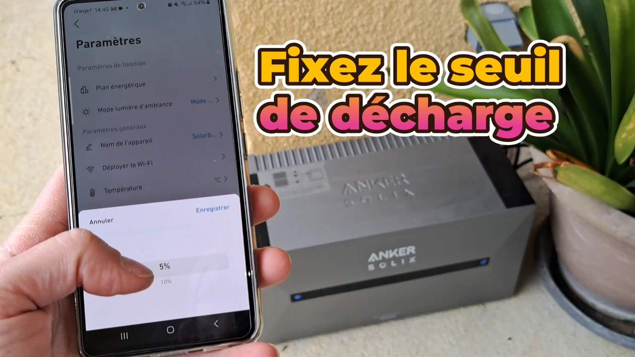 réglage de la profondeur de décharge de la batterie solarbank 2 AC avec l'application ANKER