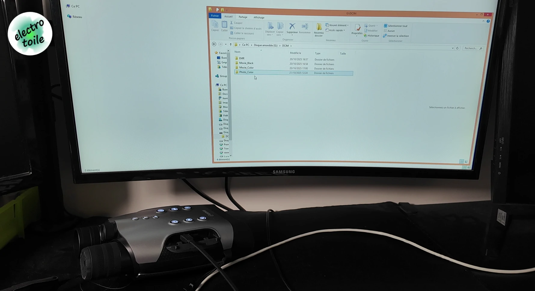comment transférer les images ou vidéos des jumelles CNVPRO vers un PC ?
