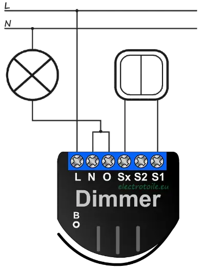 raccordement d'un dimmer FGD211 Fibaro sans Neutre avec un interrupteur double