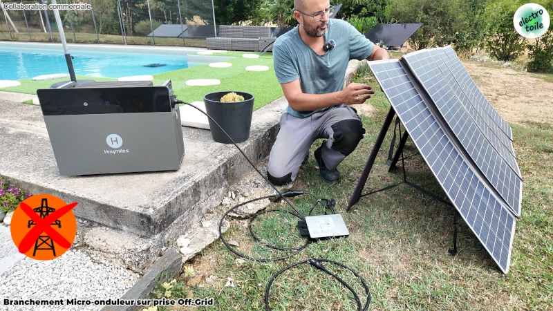 branchement micro-onduleur+panneau solaire sur entrée Off-grid Hibattery 4020 X Hoymiles