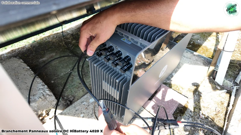 branchement de la batterie Hoymiles 4020 x aux panneaux solaires