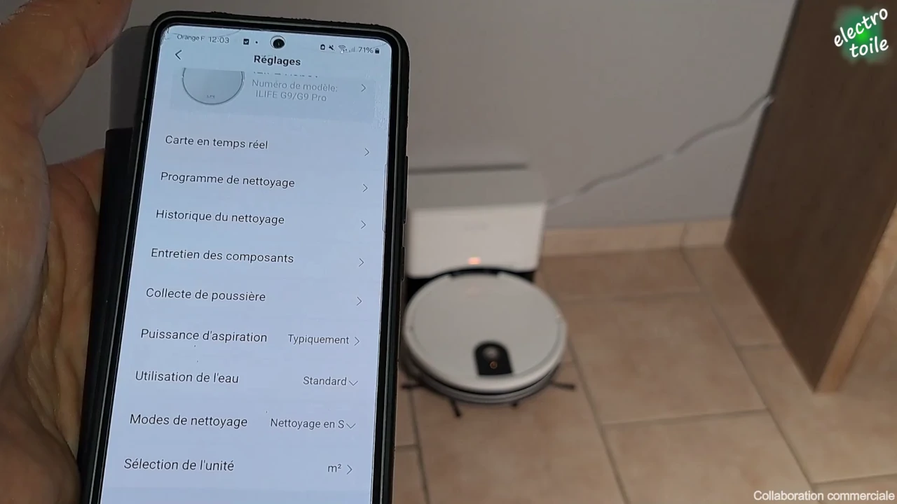 application mobile pour robot aspirateur laveur g9 pro Ilife