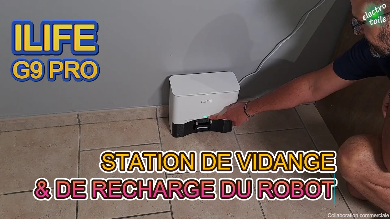 la station permet de vidanger l'aspirateur robot G9 pro Ilife