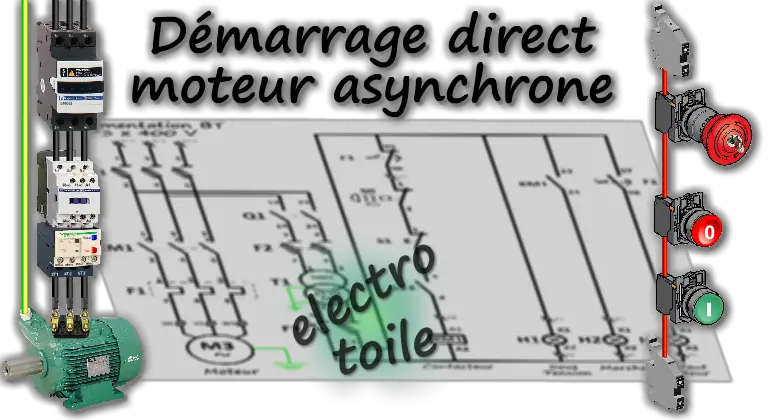 animation interactive démarrage direct d'un moteur asynchrone triphasé