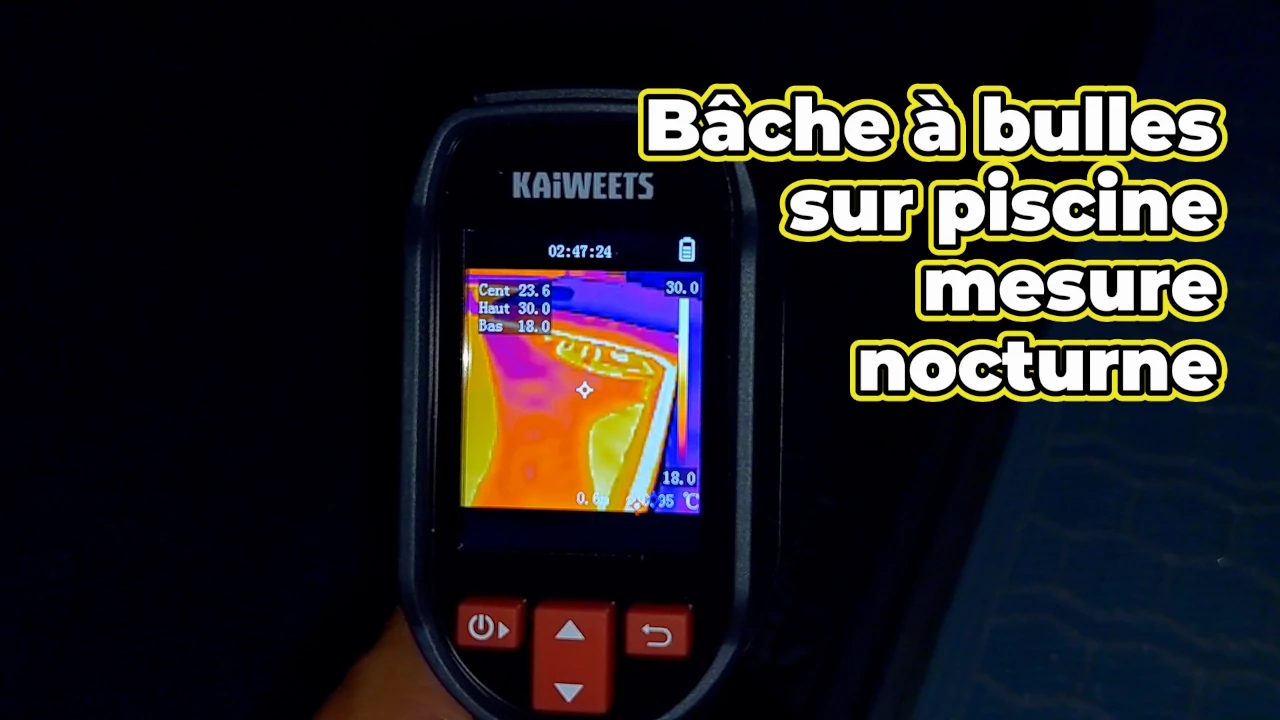 mesure avec la caméra thermique des déperditions thermique sur une piscine