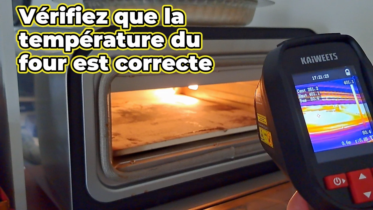 mesure de la température interne d'un four à pizza avec la caméra thermique