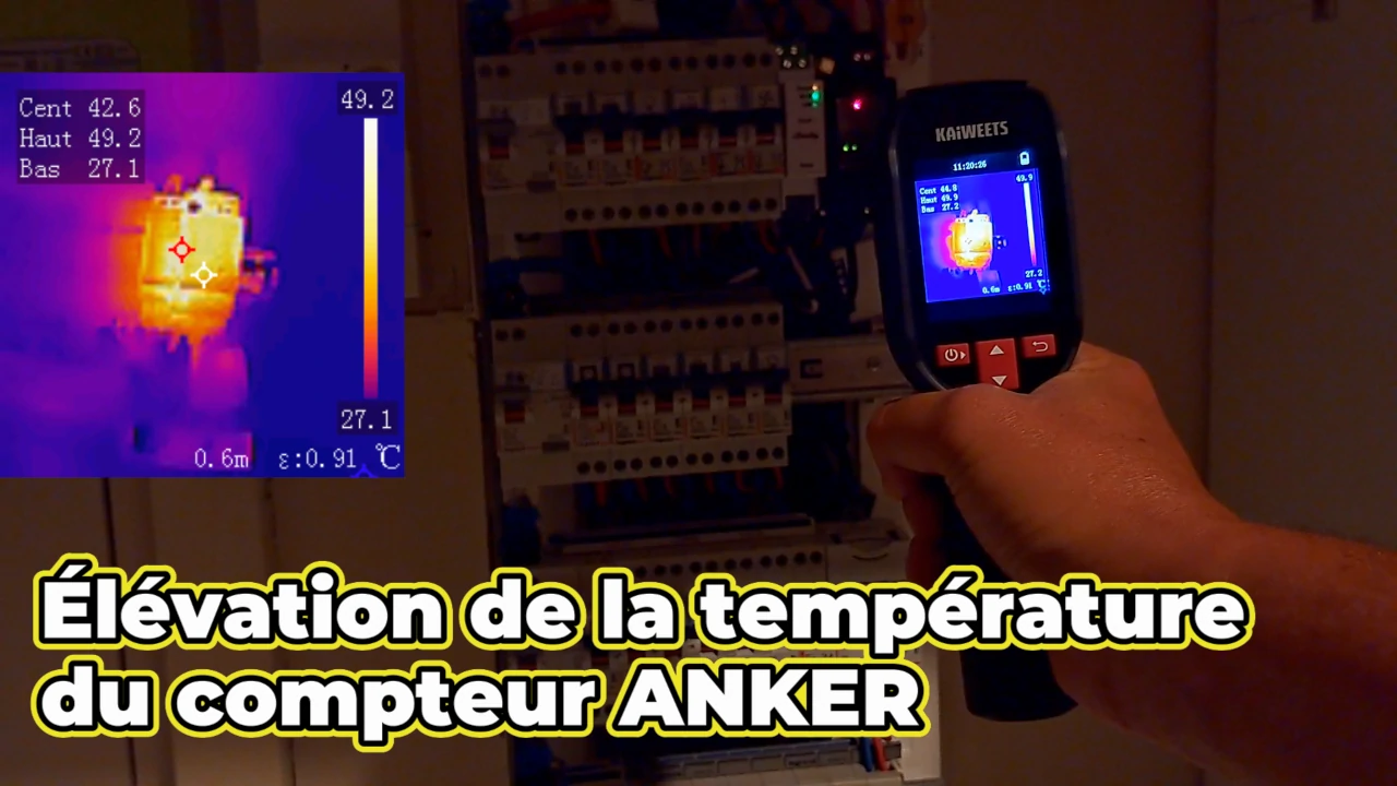 mesure avec la caméra thermique de la température d'une tableau électrique