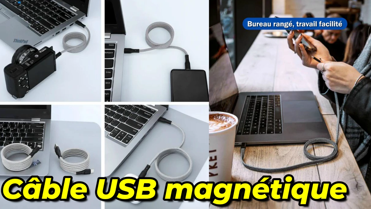 Magtame O-MagCable le Câble USB magnétique simple à ranger pour la charge rapide et le transfert de données