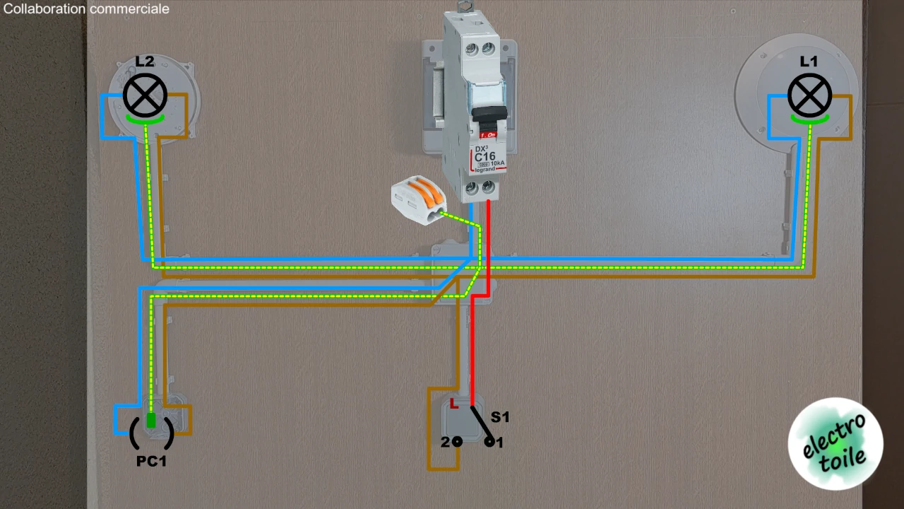plan de câblage de l'extension du simple allumage