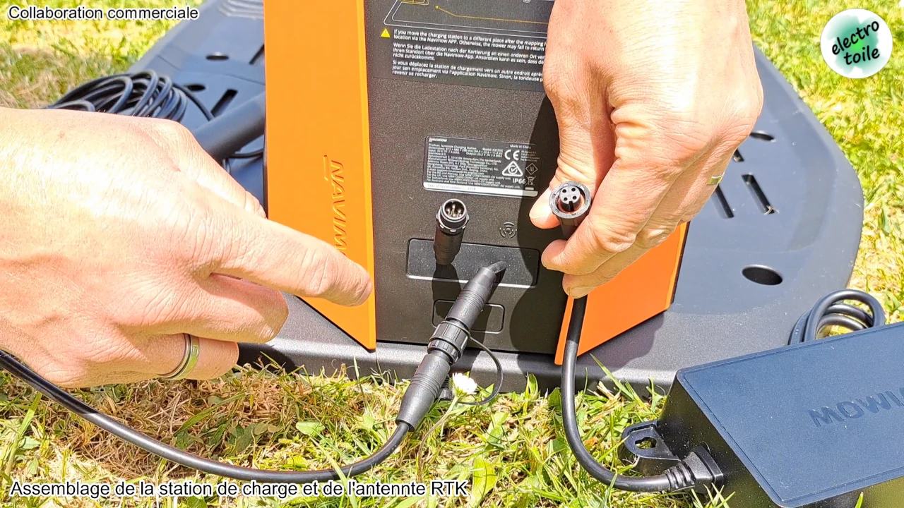 câblage de la station de charge du robot tondeuse