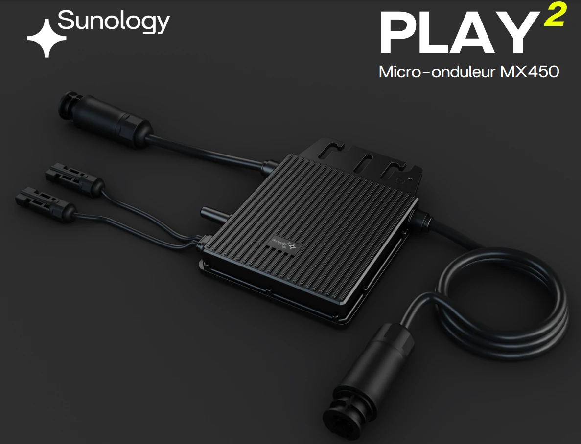 le micro-onduleur équipant la station sunology Play 2 est le modèle MX450 de la marque TSUN