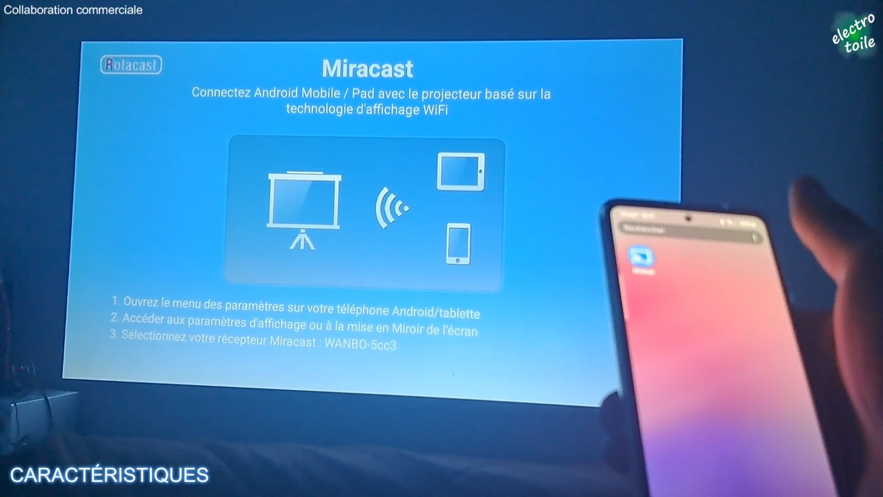 dupliquer l'écran du mobile sur le vidéoprojecteur wanbo x5