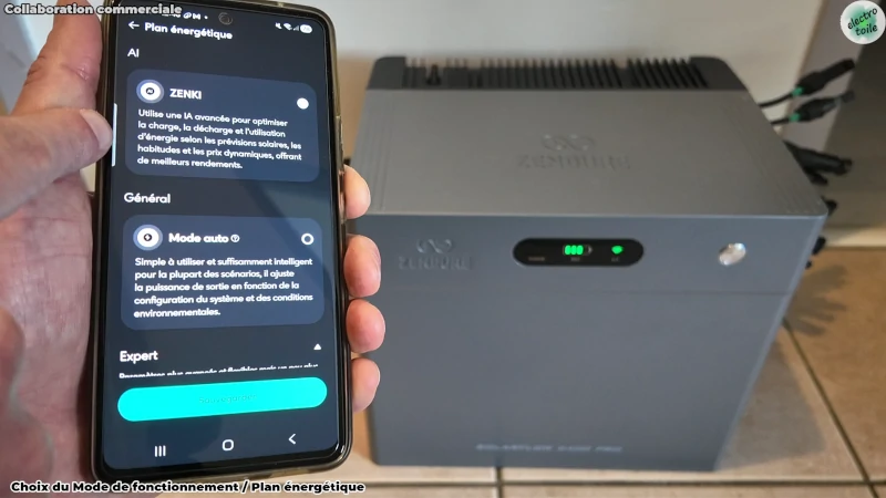 comment définir le plan énergétique dans l'application Zendure ?