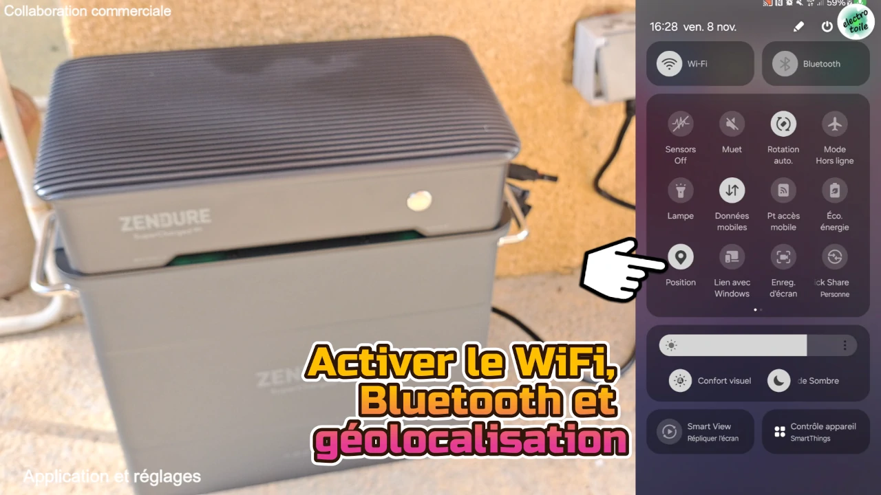 pour appairer l'hyper 2000 à votre mobile activer le wifi et le bluetooth