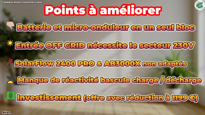 les inconvénients du solarflow 2400 PRO de zendure