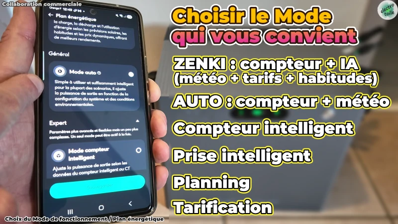 quel plan énergétique dans l'application Zendure ?